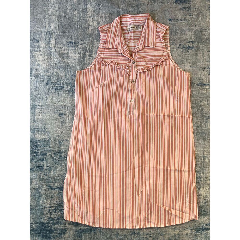 Abercrombie & Fitch Coral Pink Striped Tunic Mini Dress Medium